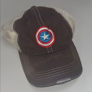 Original Retro Brand Blue and Tan Cap w/ Captain America embroidery